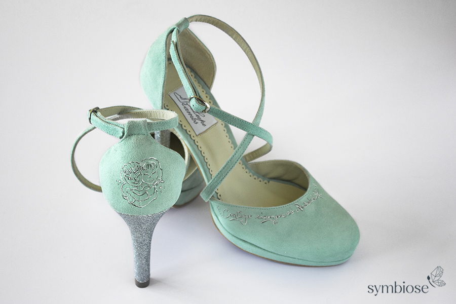 Zapatos pintados a mano- zapatos de novia - regalo hermana - proceso creativo- symbiose